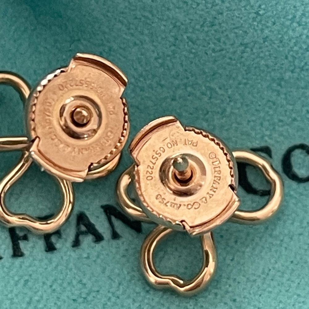Tiffany & Co 18K rose gold and diamond paper flower earrings - Picture 8 of 15